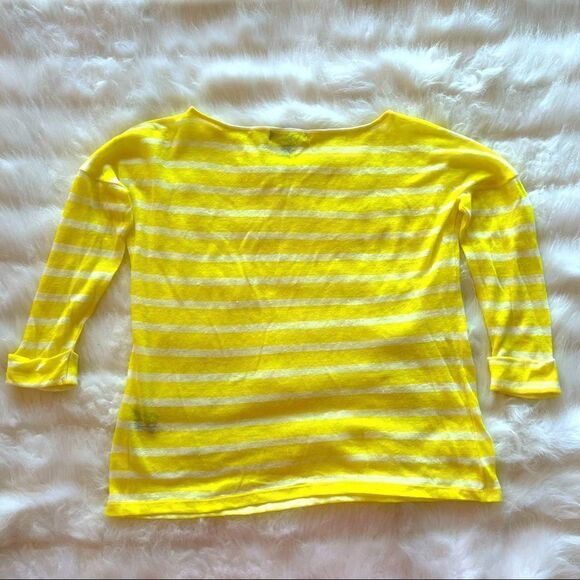 Lauren By Ralph Lauren Yellow Striped Lightweight Sweater (S) - Picture 5 of 9